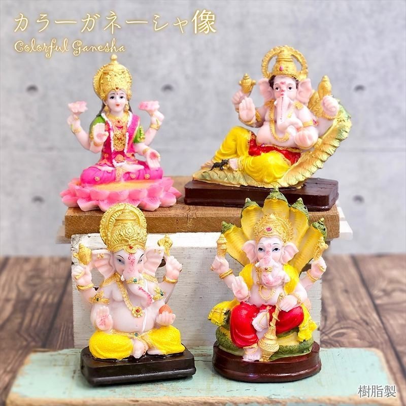 Color Ganesha Figurine Object Interior Buddha Statue Figure Goddess Lakshmi