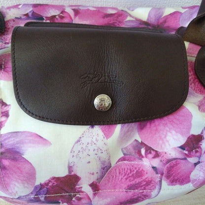 Longchamp F45 Limited Edition Tote Bag Handbag Floral Pattern Designer Women Lux