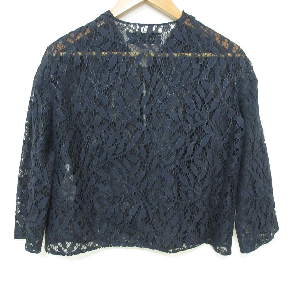 Christian Dior Raf Simons period sheer all-lace blouse size F34 navy Women USED