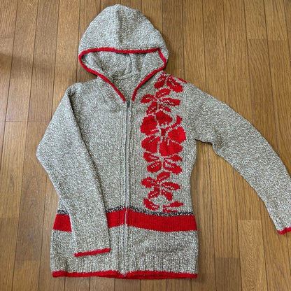 ALBA ROSA Rare knit Hoodie M Size Women's Clothing Zip Gray Used from Japan