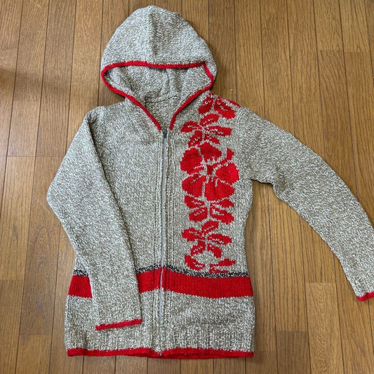 ALBA ROSA Rare knit Hoodie M Size Women's Clothing Zip Gray Used from Japan