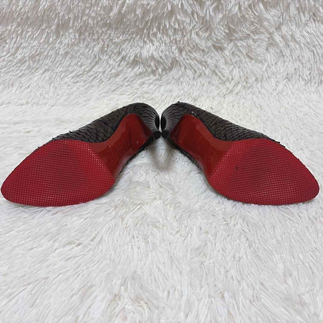 Rare Christian Louboutin Python Metallic Pumps Size 36 US 6 Red Sole Heels