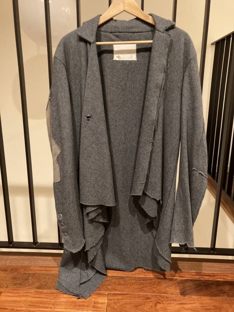 Greg Lauren Wool Poncho Coat Gray Size 1 Made in USA