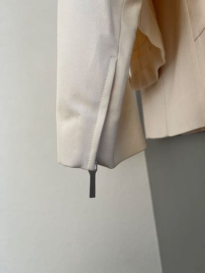 Christian Dior BOUTIQUE Ivory Suit Set Formal Blazer Jacket Peplum Pencil Skirt