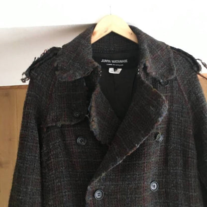 JUNYA WATANABE CdG Fringe Long Coat S AD2011 Comme des Garcons Japan Rare