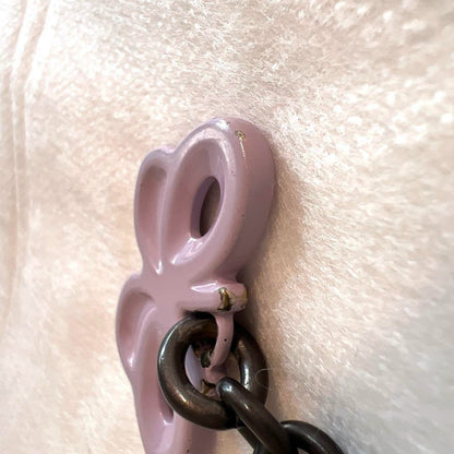 BOTTEGA VENETA Butterfly Strap Purple keychain bag charm ring authentic Italy
