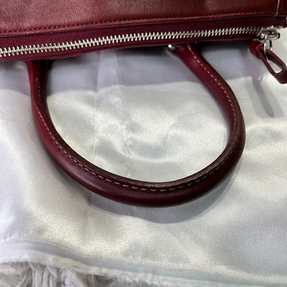 COACH 9421 Vintage 2Way Shoulder Bag Leather Wine Red Handbag Authentic