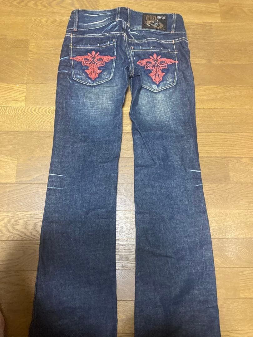 RED EYE Bootcut Denim Dark Blue Embroidery