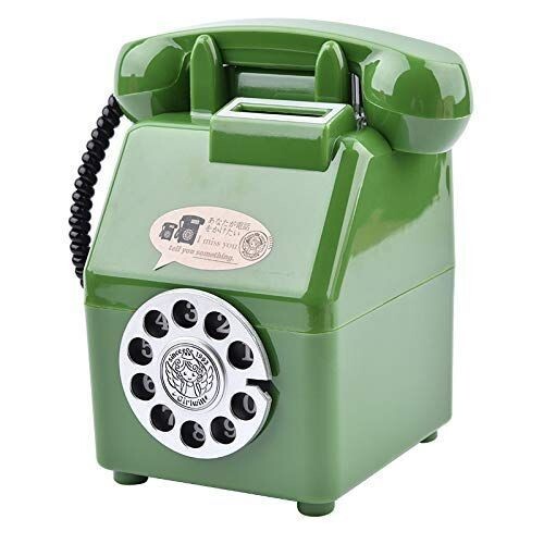 500 yen coin, pay phone, dial type, Showa 80's Retro Money Box (Green)