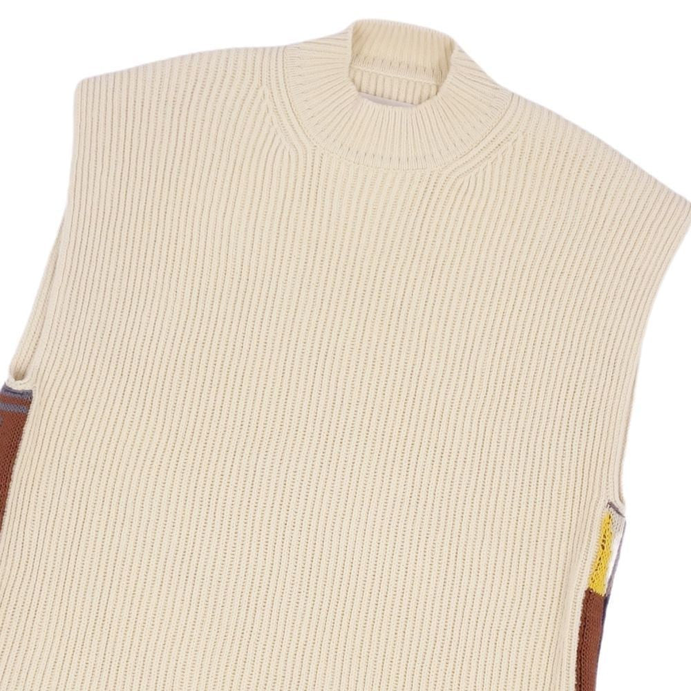 Jil Sander Knit Sweater Vest Side Slit Fringe Top Mens 48 Used MOLO-0
