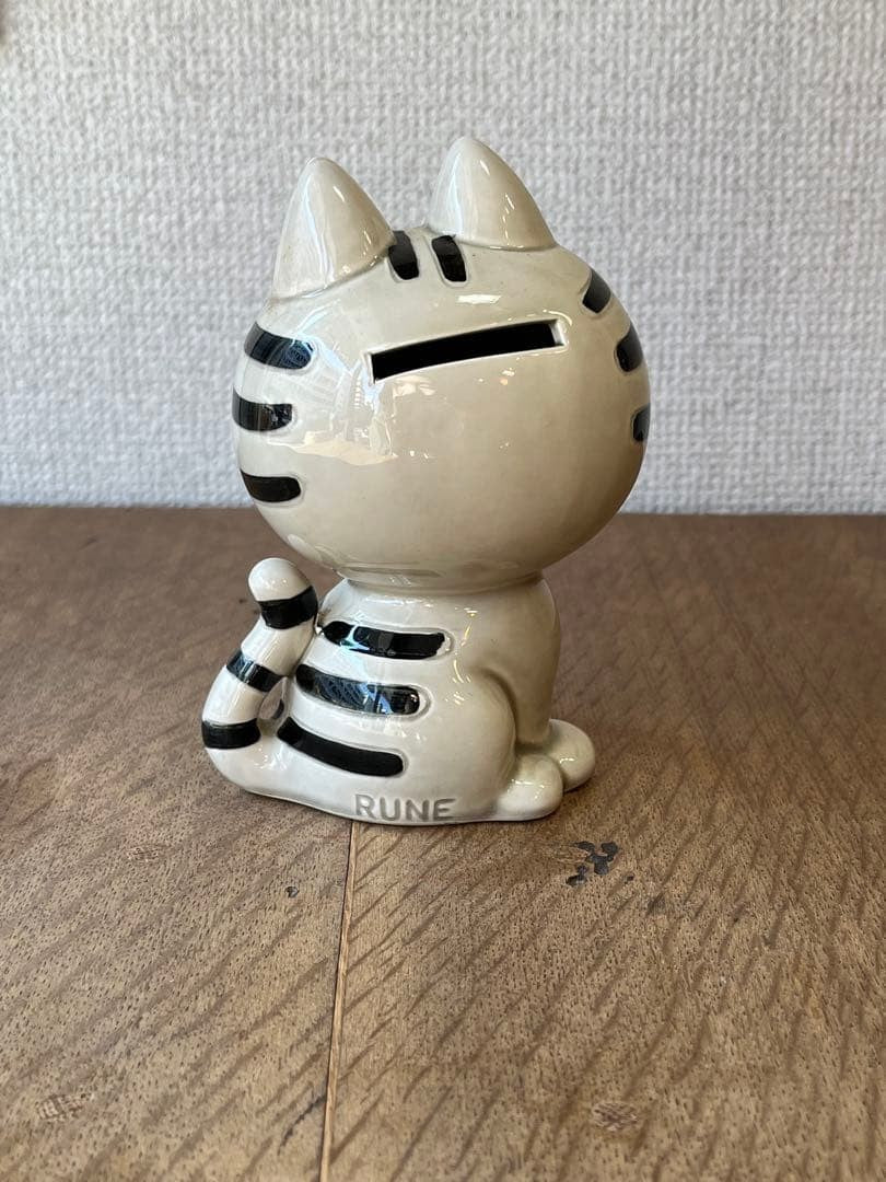 Rune Naito Cat Piggy Bank Figurine Rare Color Retro Goods Antique Goods