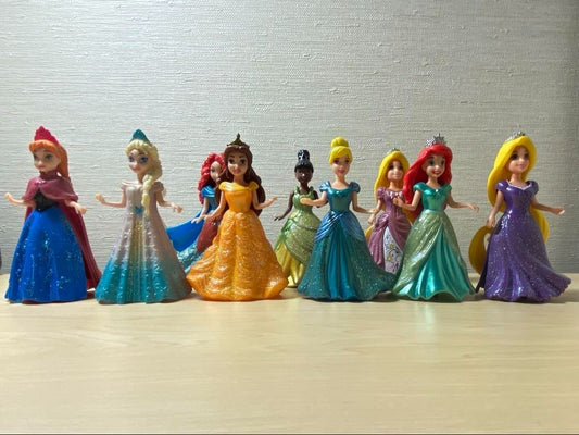 Magic Clip Disney Princess 9pcs Set Mattel DressUp Dolls