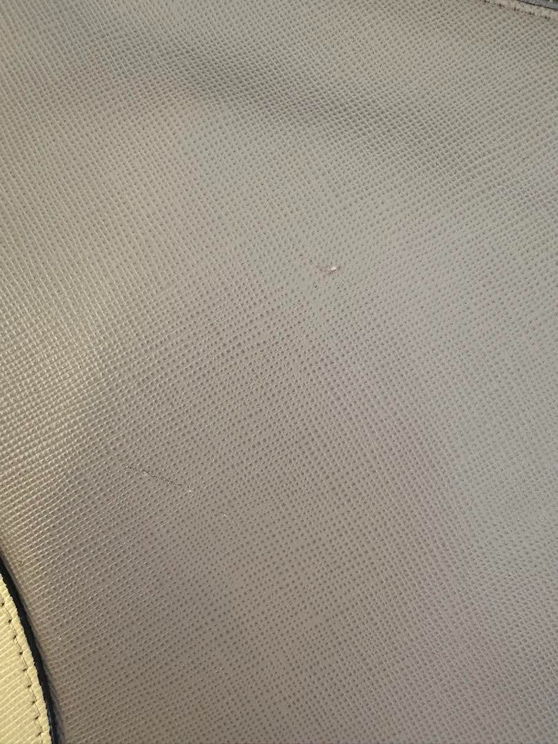 Rare PRADA Clutch Bag Embossed Leather Silver BP868L