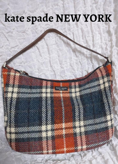 Kate Spade Women Bag Rare Vintage Handbag Tweed Check Pattern Limited Edition VH