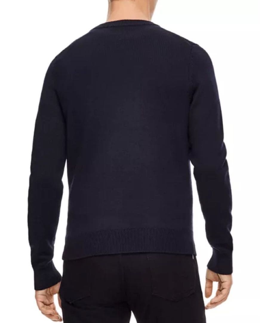 Sandro Navy Knit Sweater with Embroidery Size L Long sleeves USED item
