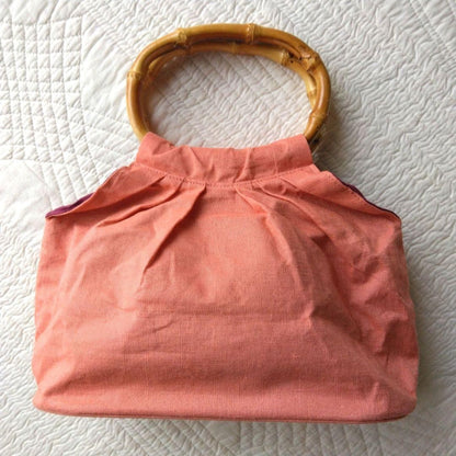 Tsumori Chisato Bag Cat Embroidery Hemp Bamboo Pre-owned free ship