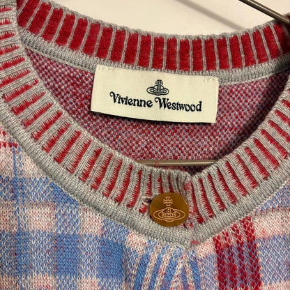 Vivienne Westwood Cardigan L 52cm Length Check Pattern Good Condition