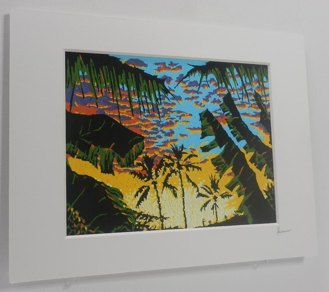 Hawaii Painting Replica Puamana Tropical Sunset Painting Poster