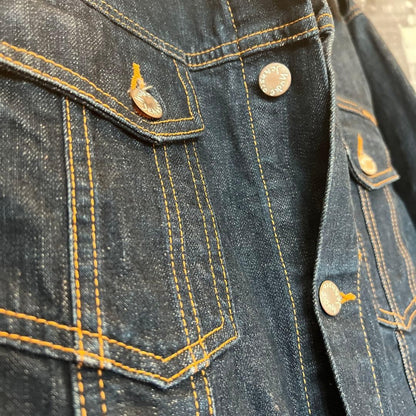 Nudie Jeans Co Indigo Denim Jacket with Check Lining Size M