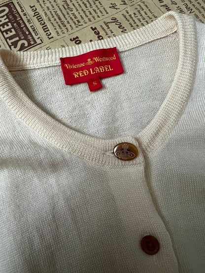 Vivienne Westwood Cardigan Size S Excellent Condition Ivory White Long Rib