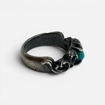Rare 2007 Y's Yohji Yamamoto Turquoise Silver 950 Ring