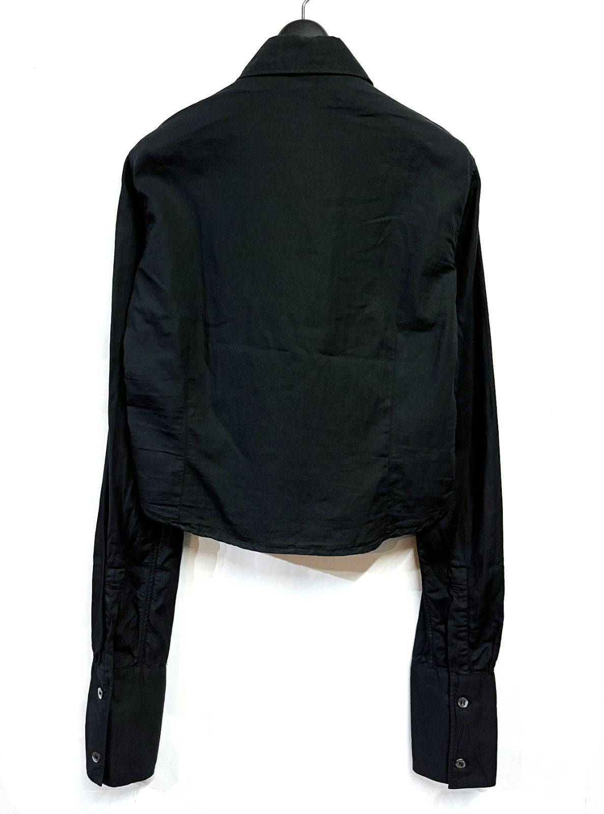 Ann Demeulemeester Frill Long Sleeve Blouse Black Size 36 Deadstock From Japan