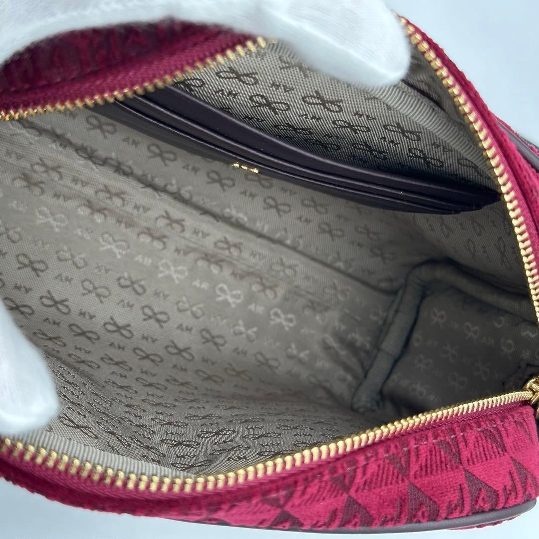Authentic ANYA HINDMARCH small red canvas eyes rare crossbody shoulder bag