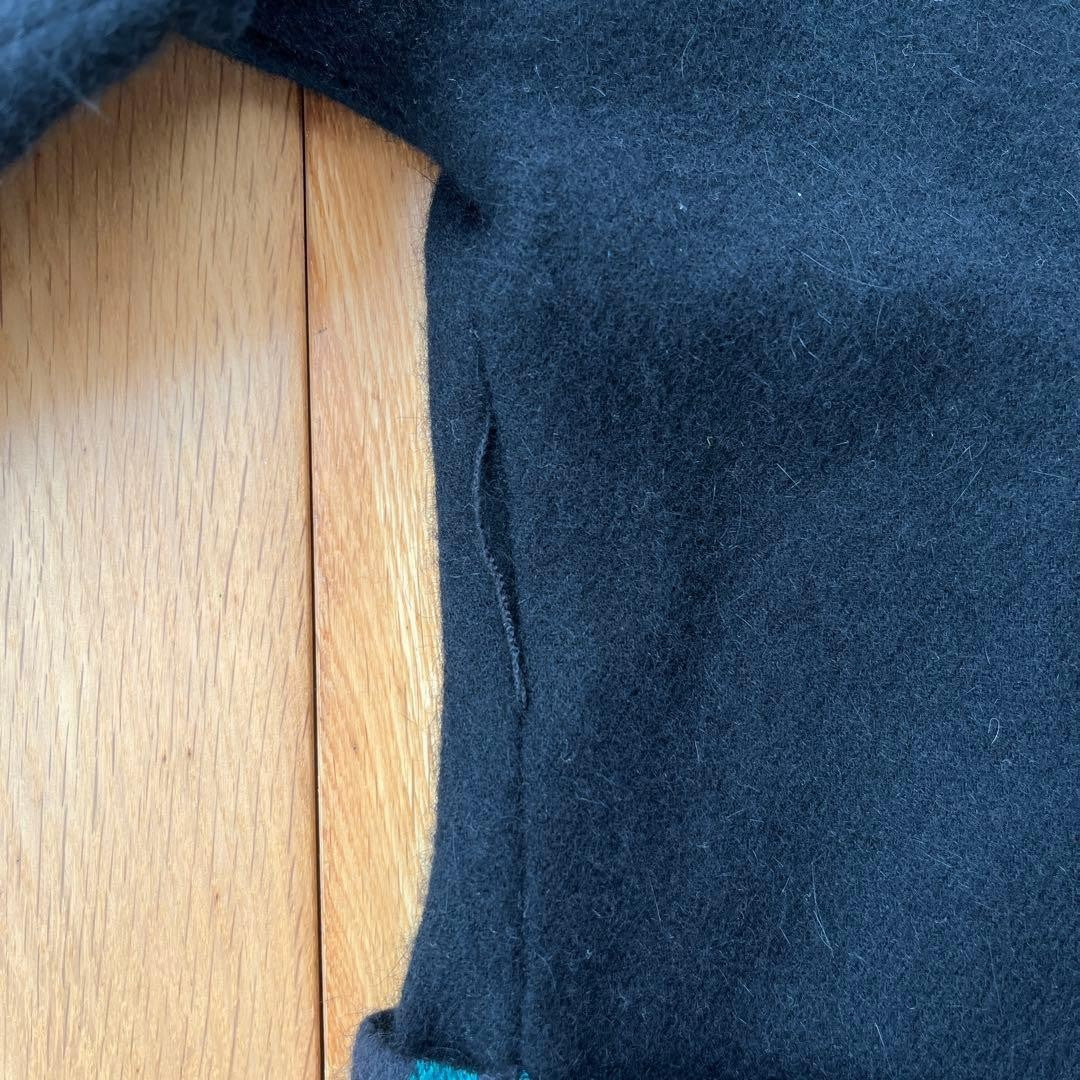 Mari Mura Black Turquoise Check Dress Wool Retro Mari Mura