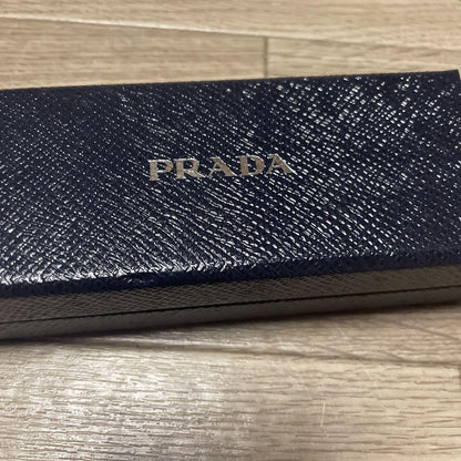 PRADA Authentic Keychain Key Ring Key Chain Bag Charm Saffiriano Metal Leather