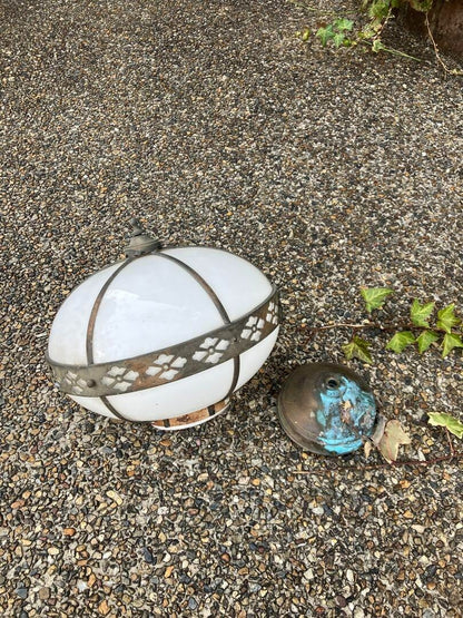 Retro Vintage Milky white / lampshade Sphere lampshade Copper