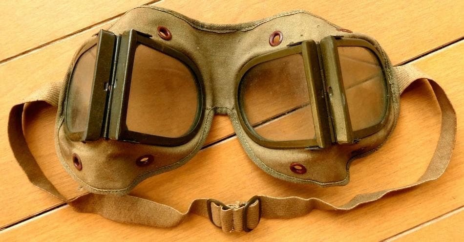 WW2 Imperial Japanese Army Tanker Goggles with Original Leather Case IJA Rare