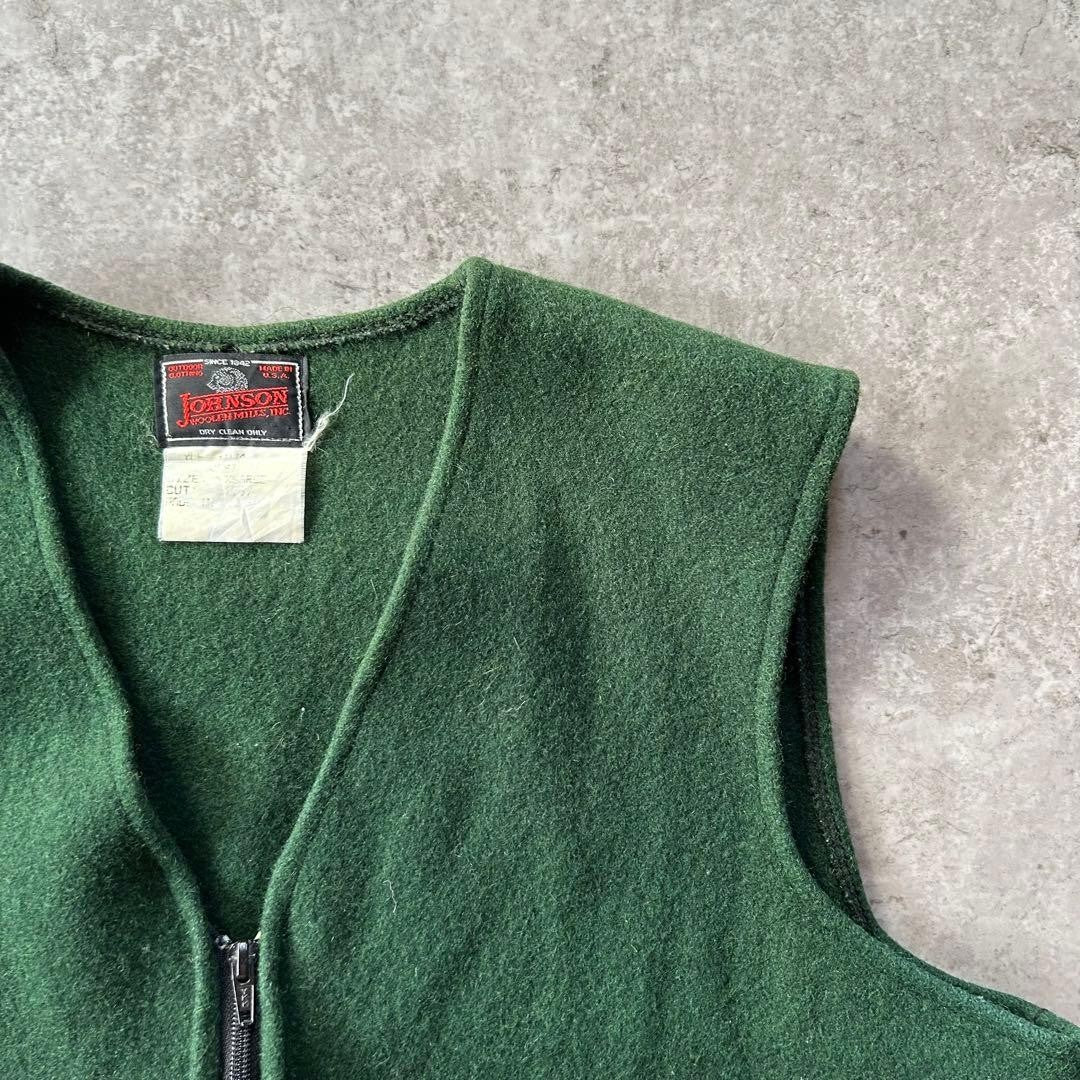 Vintage Johnson Woolen Mills Wool Vest XL Green USA Made