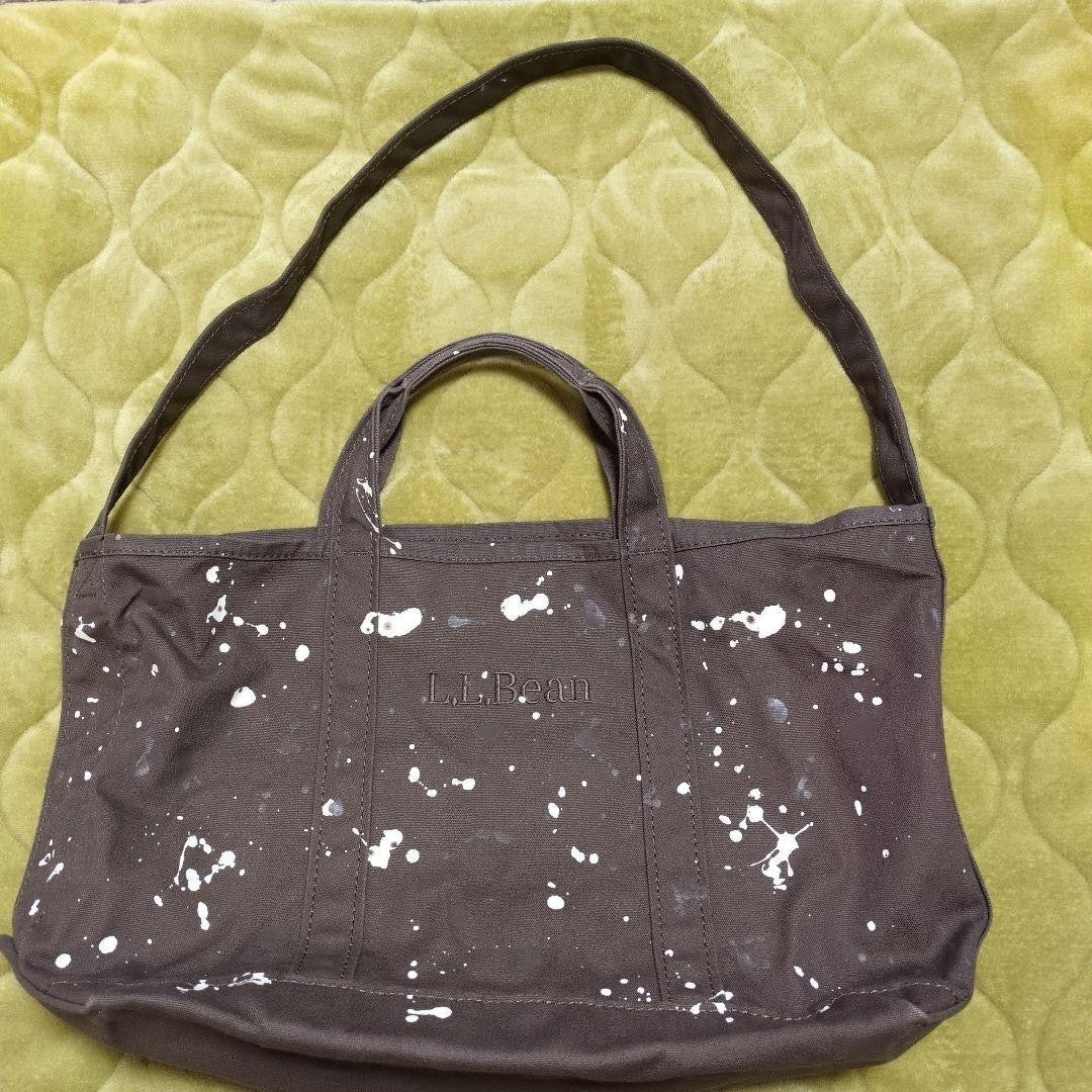 L.L.Bean Tote Bag Canvas Brown All-over Pattern from JP