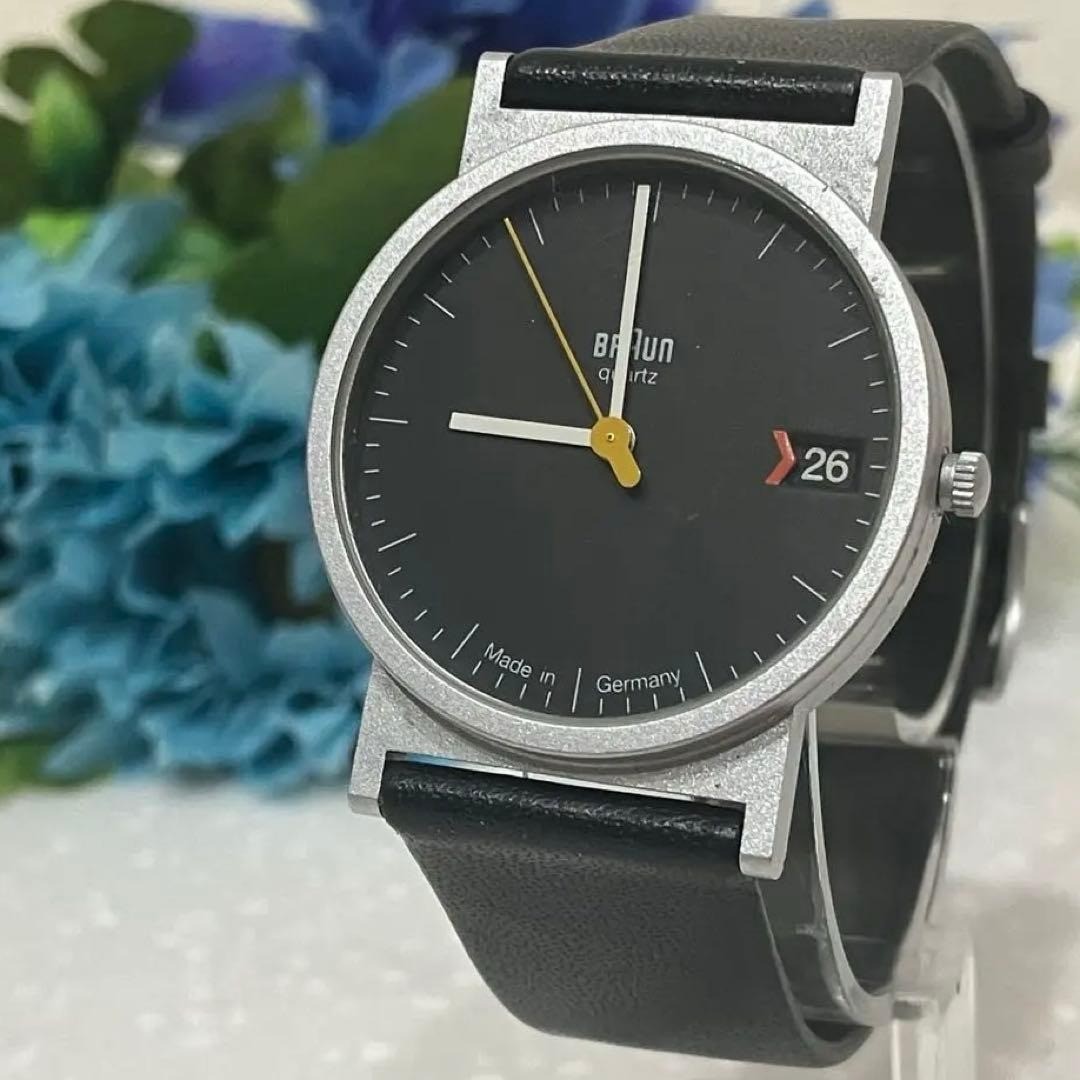 Junk BRAUN Quartz Watch Black German Design Not Working Vintage Rare Japan