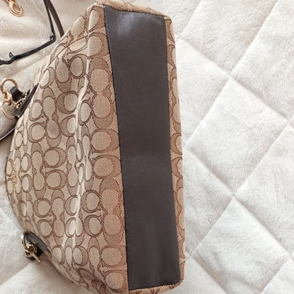 COACH Shoulder Bag Signature Tote Bag 2way Canvas Pochette Handbag