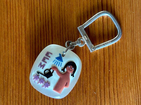 RARE French made BOURBON acrylic vintage keychain EEM Novelty Lefort Opuno