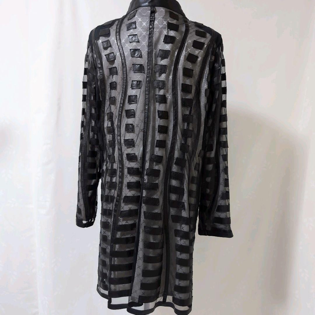 Rare ARBORENTE Made in Japan Cowhide Lamb Leather Mesh Long Coat