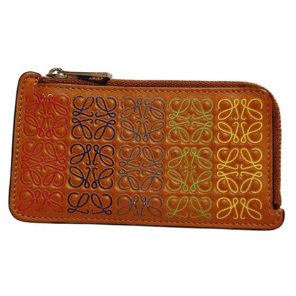 LOEWE Anagram Fragment Case Card Case Leather Multicolor Auth 165822