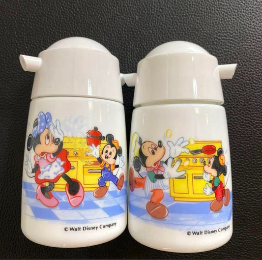 1990s Showa-era retro antique Disney Mickey Minnie soy sauce jug display