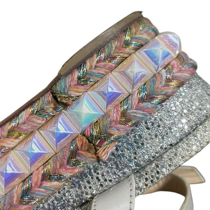 Christian Louboutin Katakuro Studded Wedge Sandals Size 34 Multicolor Women USED