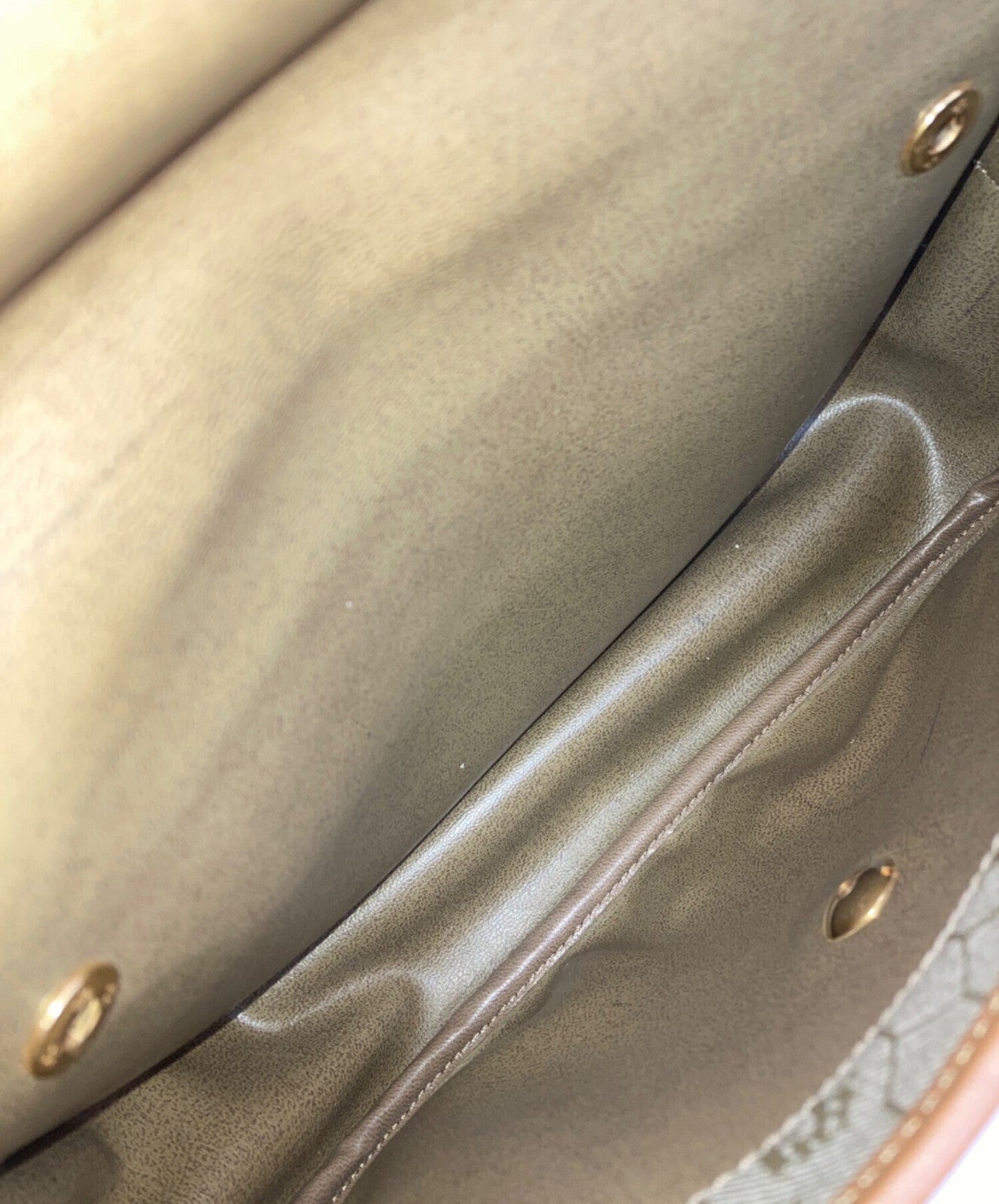 Dior Honeycomb Shoulder Crossbody Bag Beige Canvas Leather Vintage Auth 1121