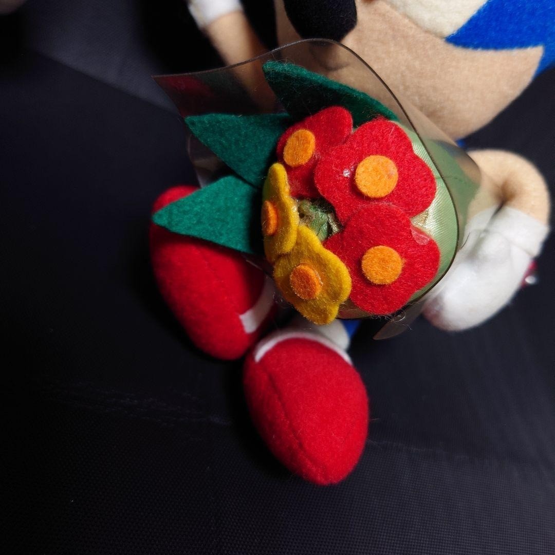 Extremely rare Sonic SEGA plush toy with Sonic and friends dressed up, flower bo