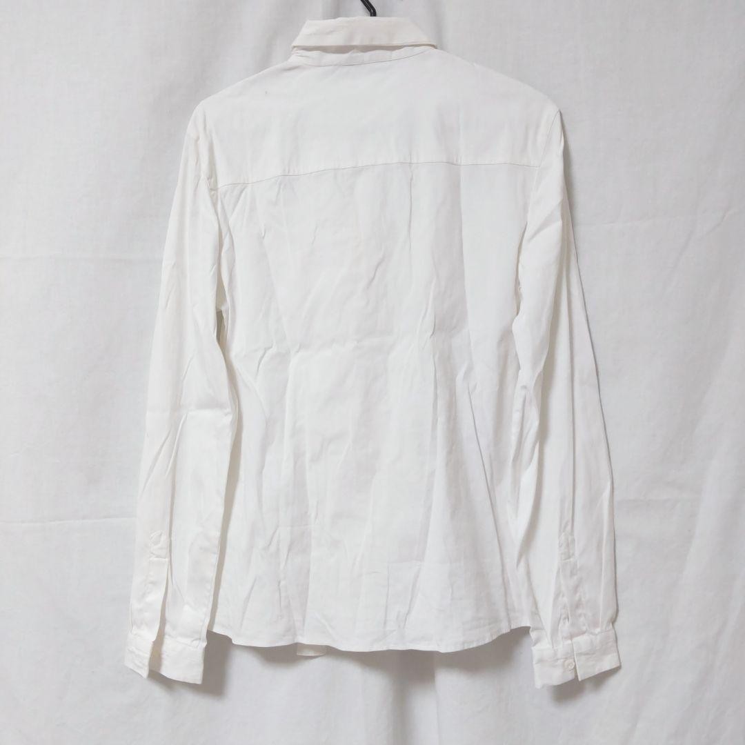 USED PRADA LONG-SLEEVED FRILL BLOUSE WITH BACK RIBBON GOOD