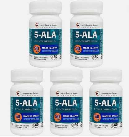 5-ALA 5-Amino Acid 50mg per Capsule 60 Supplement Five 5 Pack Set from JAPAN