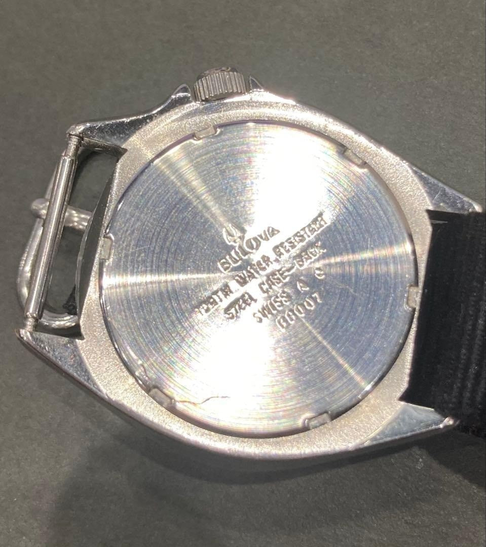 Bulova Wrist Watch Diver w/NATO Strap Vintage Used Waterproof Working Rare JAPAN