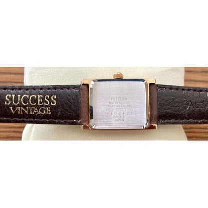 Rare Vintage CITIZEN SUCCESS GN-4S Brown Gold Watch From JAPAN