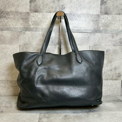 FARO Leather Tote Bag Large Capacity Black Italy Made Men Vintage