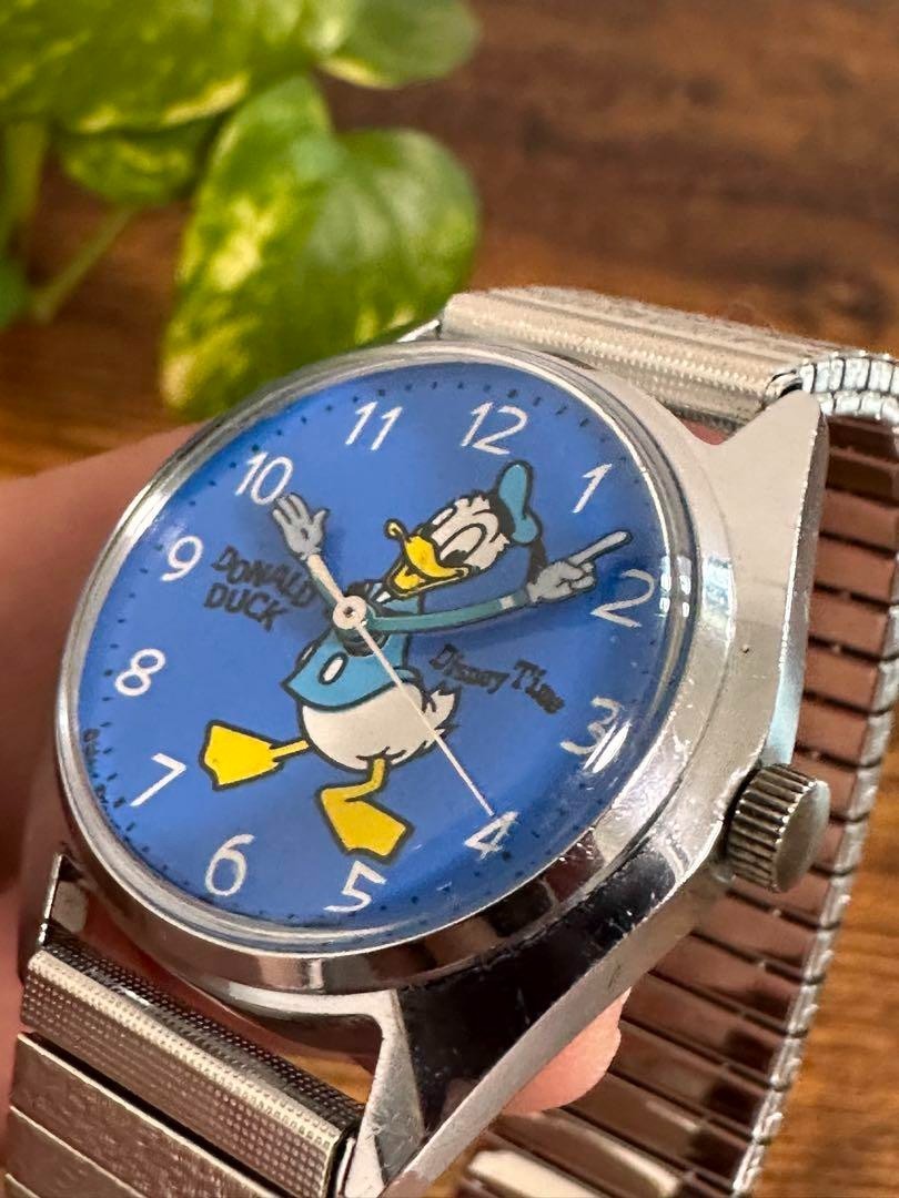 Disney Analog Manual Women Rare Retro Donald Duck Watch (Hand-Wound) Vintage