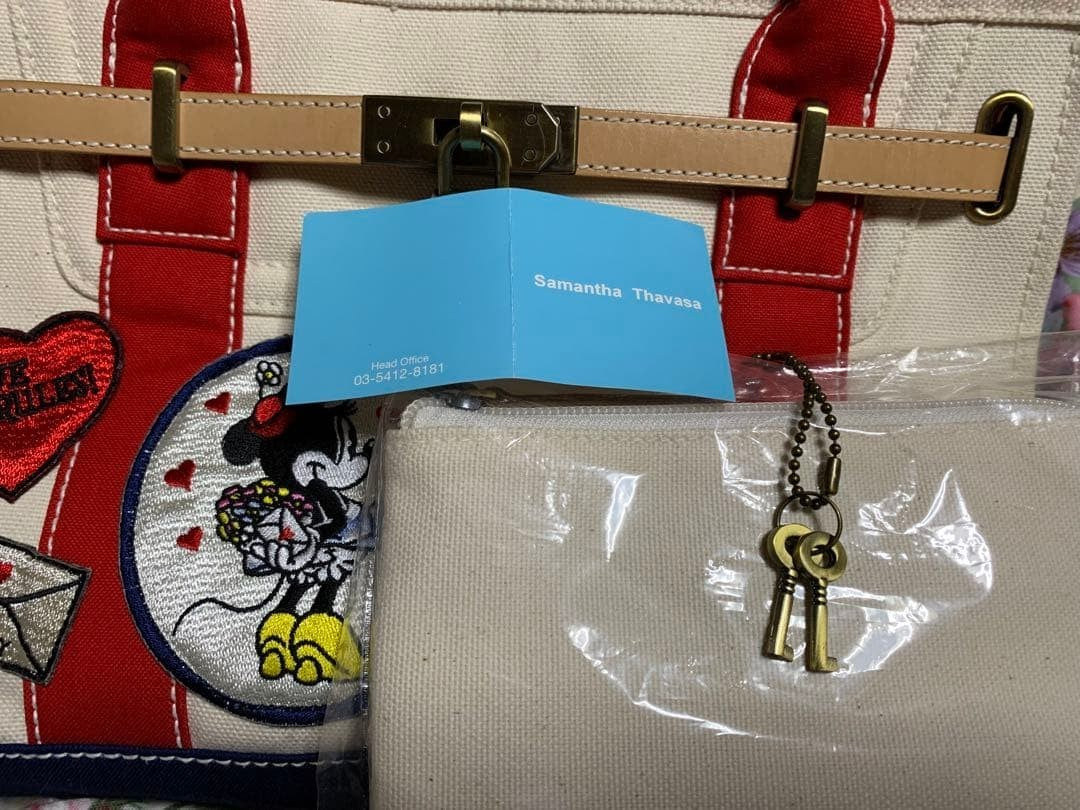 Samantha Thavasa Disney Mickey Canvas Tote Bag Cute Collaboration Used