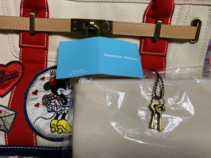 Samantha Thavasa Disney Mickey Canvas Tote Bag Cute Collaboration Used